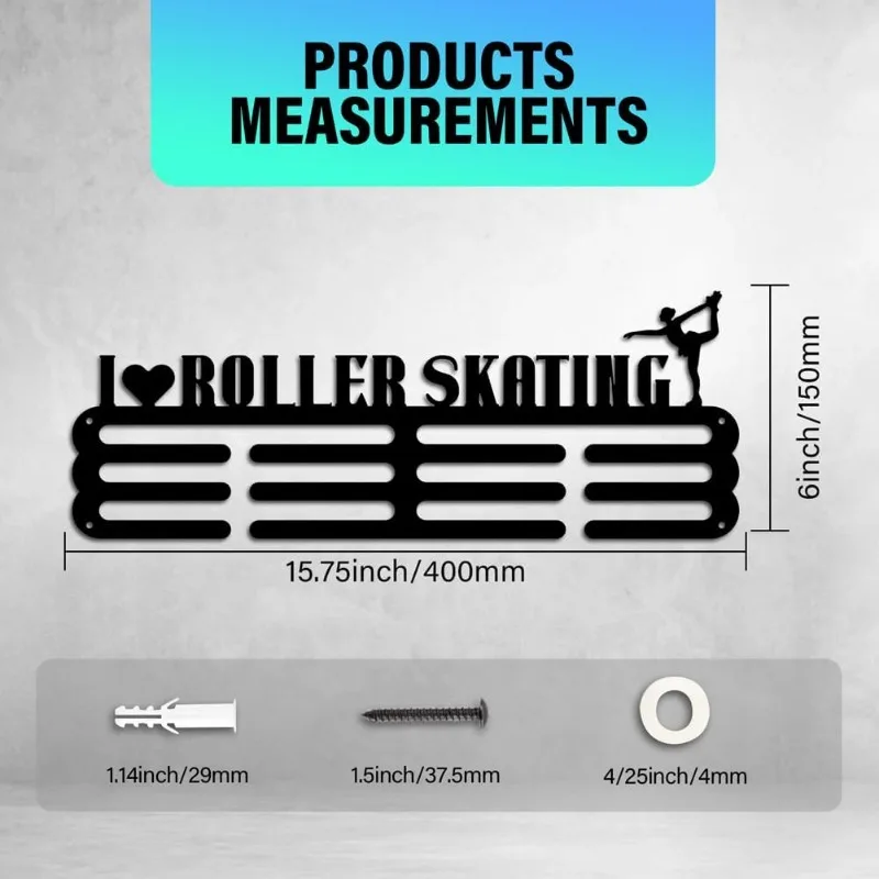 Roller Skating Medal Display Holder Medal Hanger Sports Ribbon Holder Medal Holder Medals Display Awards Medal Rack Wall Mount