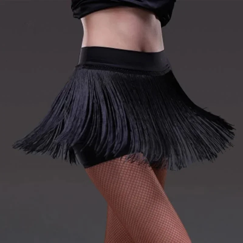 2023 Sexy Femme Girls Fringe Short Skirt Tango Ballroom Salsa Rumba Tassel Latin Dance Skirt for Women Dress Danse Latine