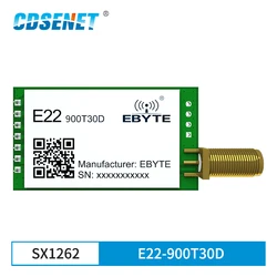 Módulo CDSENET-LoRa 868MHz RF, Longa Distância, 10km, 30dBm, E22-900T30D, SMA-K Interface, Transceptor sem fio, 915MHz