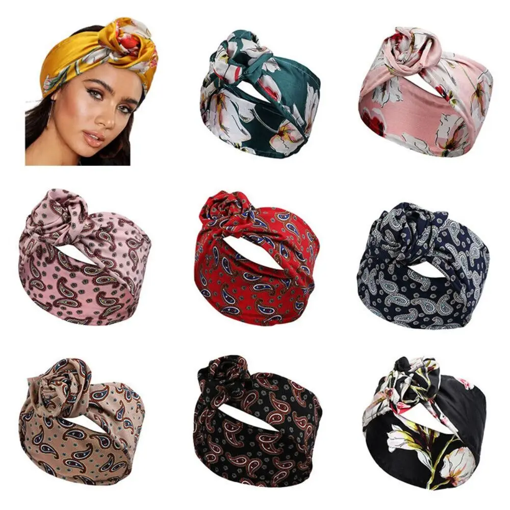 Fashion Cloth Fabric Wire Headbands Metal Wire Floral Head Wrap Headwear Girl