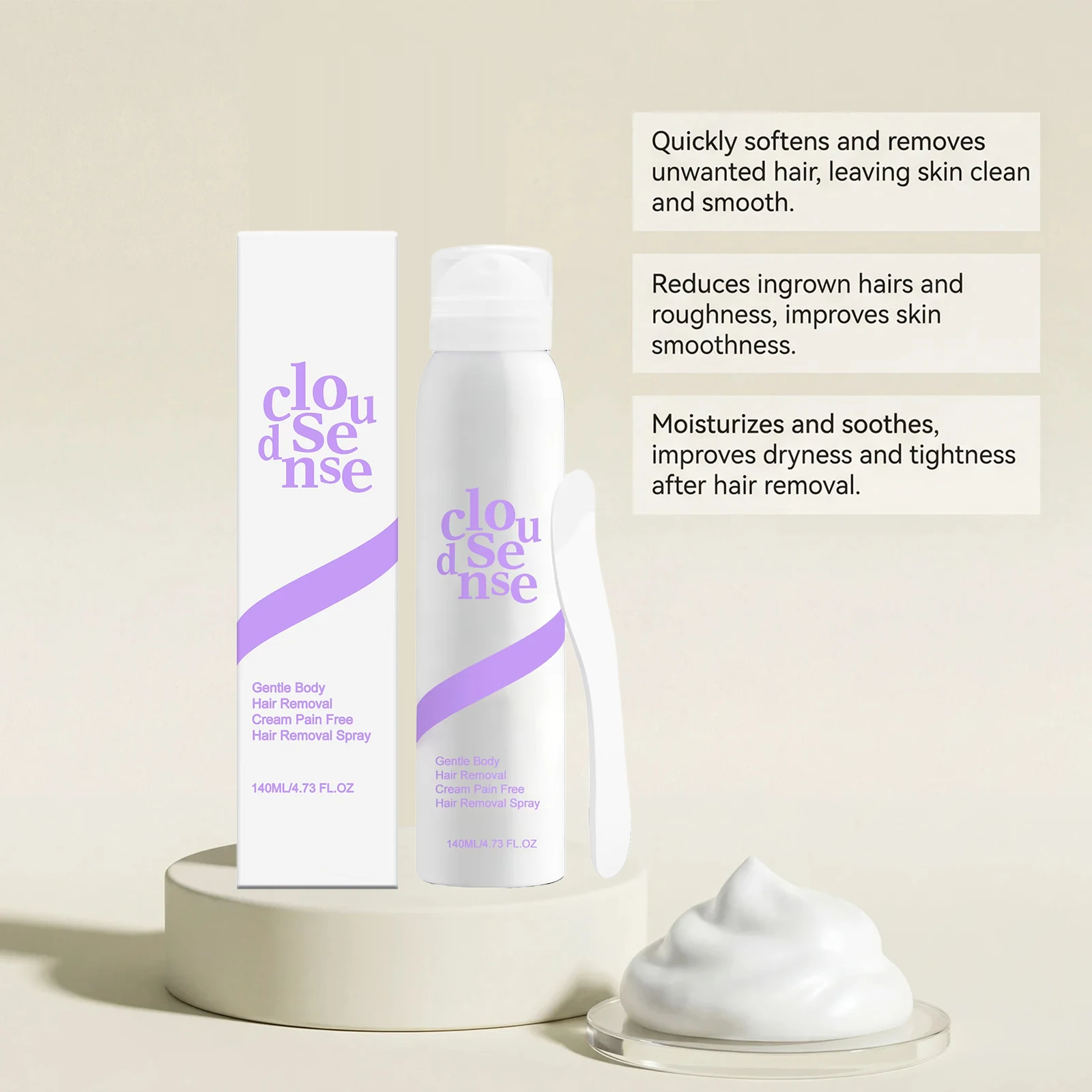 Hair Removal Spray Milder Effective Depilatory Formula For Smooth Silky Skin Full Body Hair Removal Care Unisex For Men Women view 5
