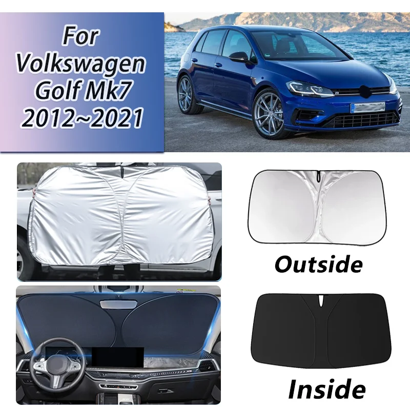 

Front Car Sunshade For Volkswagen VW Golf 7 Mk7 2012 2013~2021 Reflector Shade Visor Anti-UV Windshield Cover Car Accessories