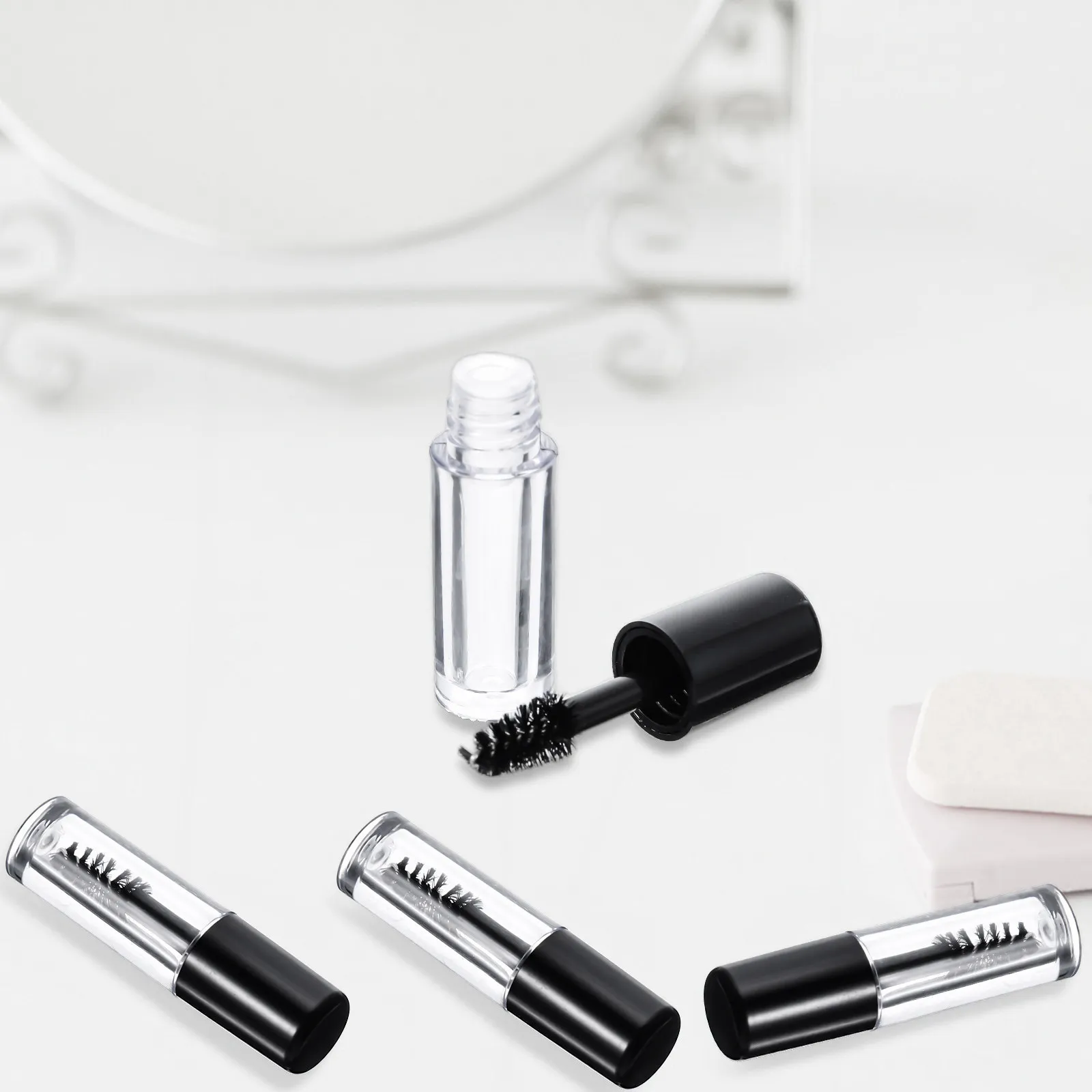 20Pcs Clear Empty Mascara Tubes Mini Refillable Eyelash Bottle for Mascara Eyelash Serum Portable Travel Dispenser