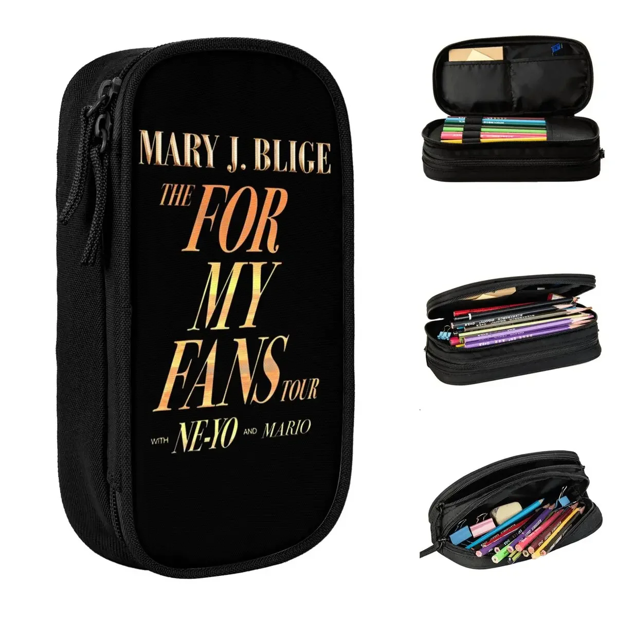 

Mary J Blige For My Fans Tour Pencil Cases Pencil Box Pen Holder for Student Big Capacity Bag School Supplies Gifts Stationery
