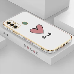 INS Cute Love Heart Phone Case For Infinix Tecno Spark 7 8 6 go 5 Air Camon 19 neo Pova 3 2 4 Pro Soft Plating Cover