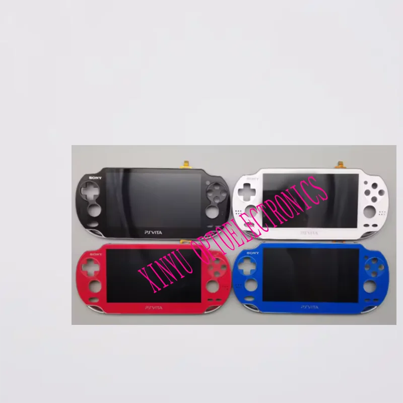 블랙/레드 새 OLED 스크린 (플레이스테이션 PS Vita PSV 1000/1001/1004용), 터치 디지타이저 및 전면 프레임 어셈블리 포함