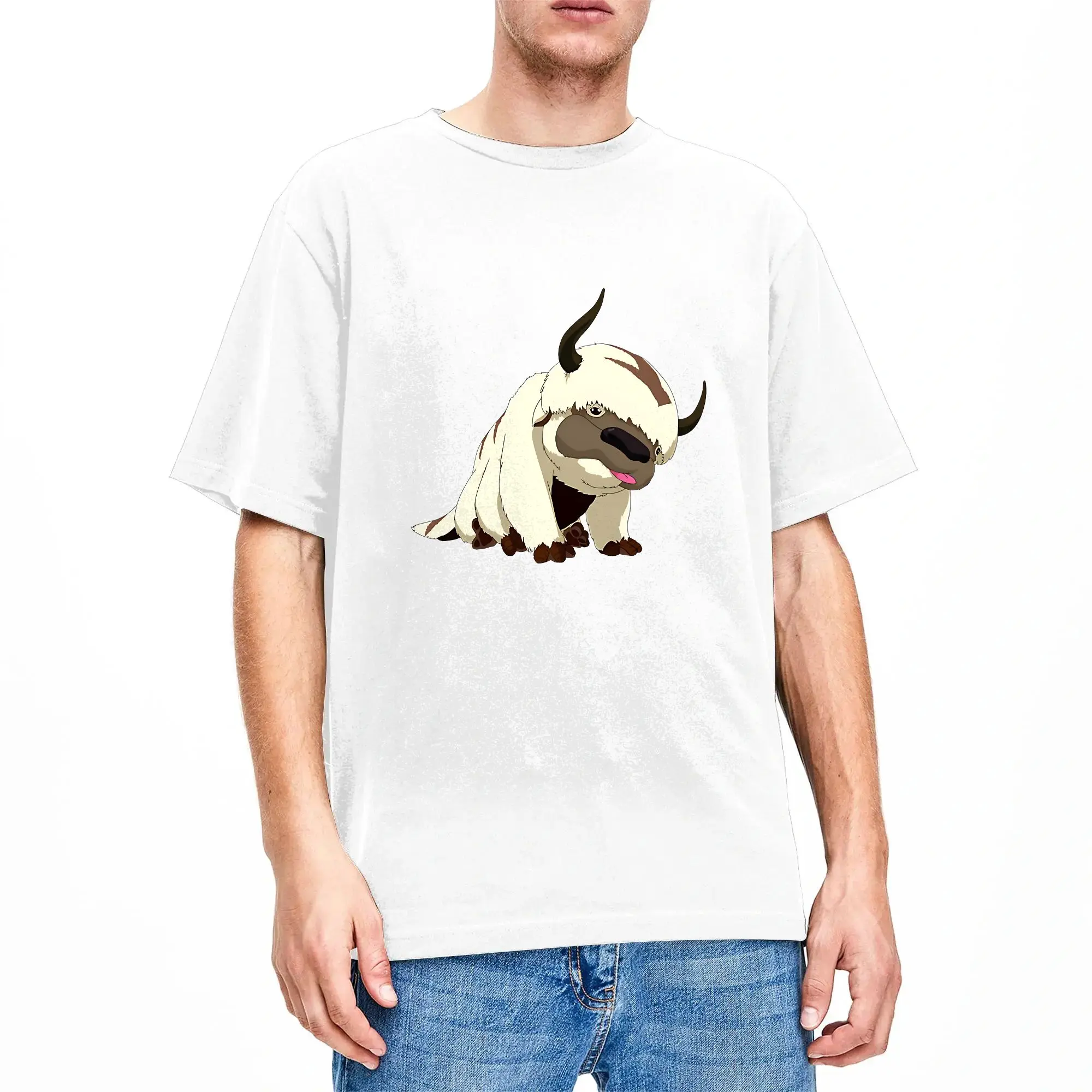 Appa Avatars Anime Cotton T-Shirt For Men Summer  Street Style T-Shirts Trendy Cool Tees Oversize Wholesale Tops