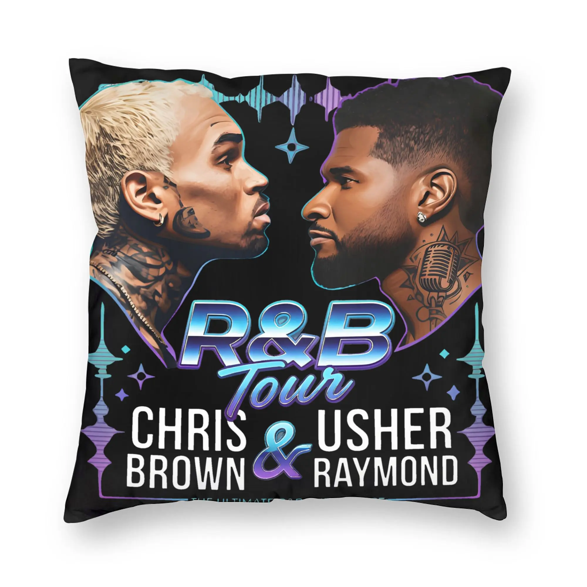 Chris Brown And Usher The Rb Tour Pillow Case  Raymond And Brown Morden Pillow Comfy Pillowcases For Wedding Party Home Decor