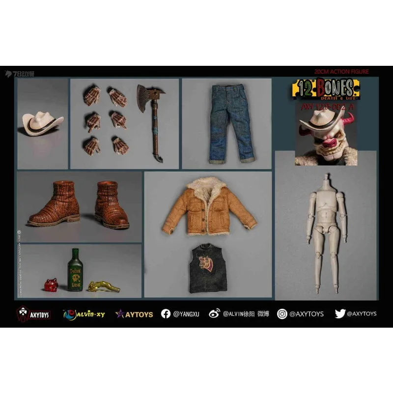 AXYTOYS オリジナル 1/12 モバイルドールシリーズ 12bones 牛アニメアクションフィギュア模型玩具グッズモデル装飾品ギフト男の子のための