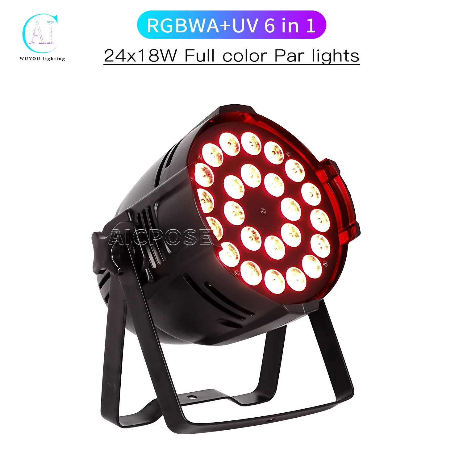 

24x12W RGBW/24x18W RGBWA+UV 6 in 1 LED Par Light Aluminum Stage Light DMX512 Control DJ Disco Lights Wedding Stage Lighting