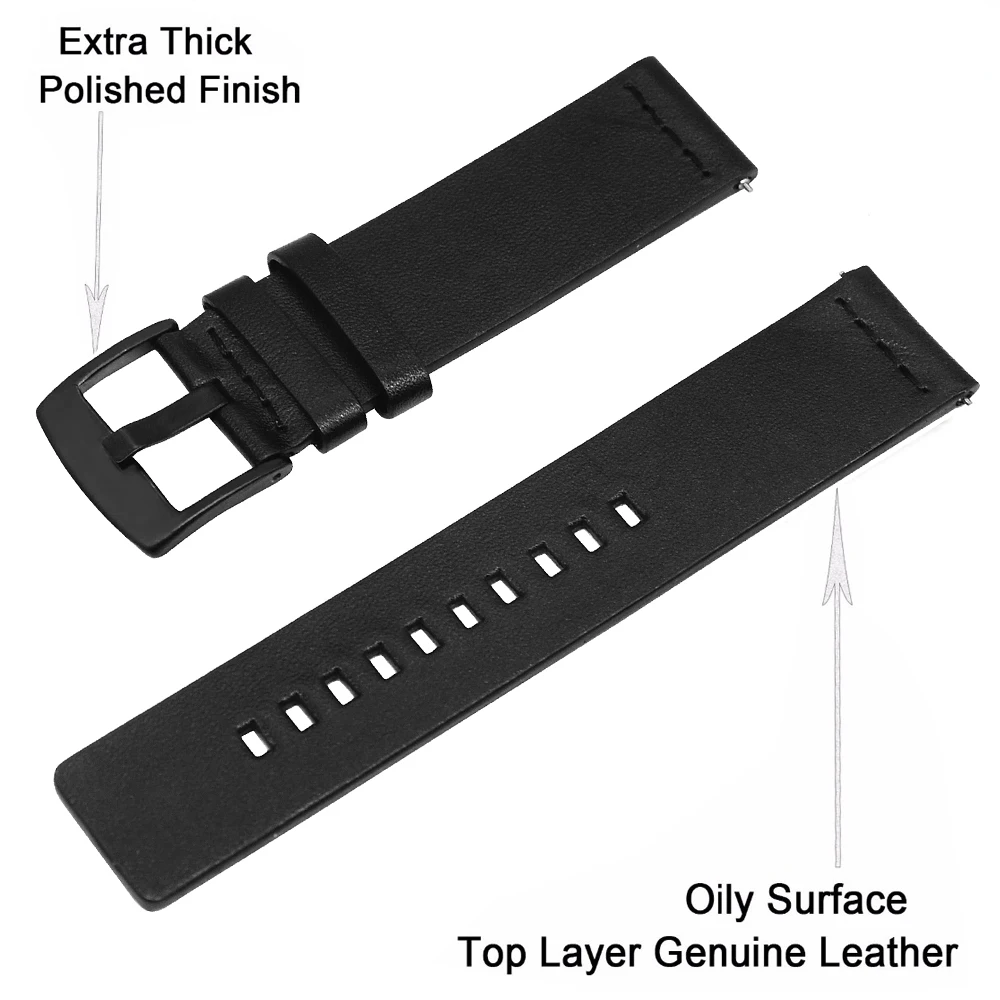 20mm 22mm Leather Strap Watch band for Samsung Galaxy Watch 42 46mm Gear S3 Sport for Amazfit WatchBand Quick Release