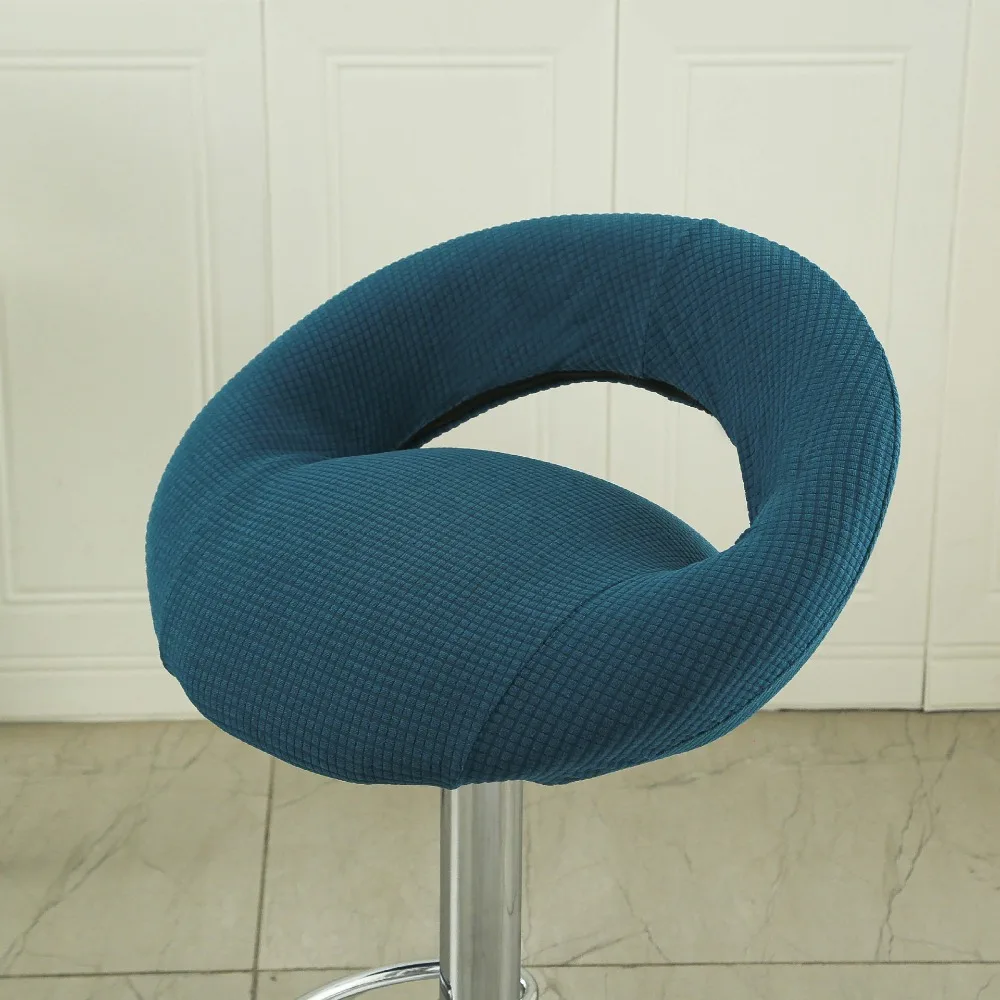 Adjustable Elastic Bar Stool Covers Breathable Hollowed-out Design Chair Cover Slipcovers Style Semi-circular Shape