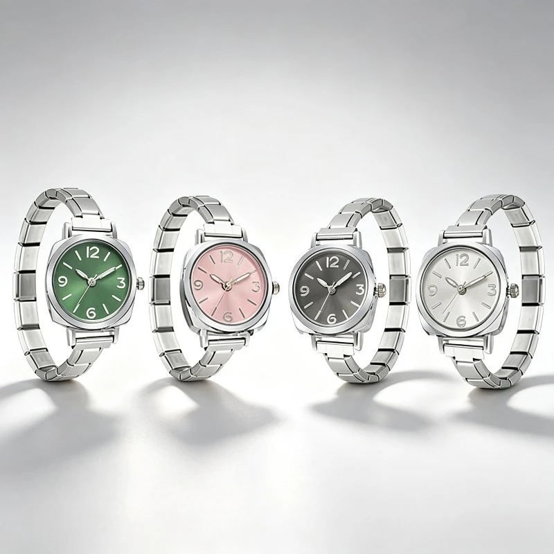 Fashion Elegant Ladies Modular Watch Non‑detachable Combined Module Wristwatch Simple Daily All‑match Unisex Quartz Wrist Watch