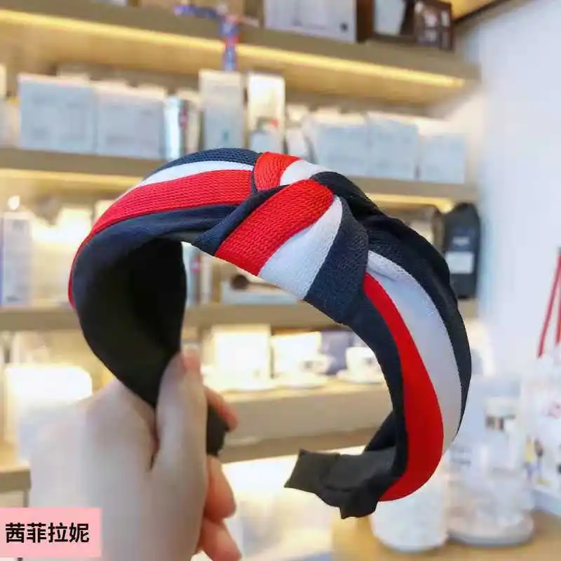 Wide-Brimmed Cross Korean Version Fabric Of The Simple Pressed Hair Adult Headdress New Face Wash Headband Accessories