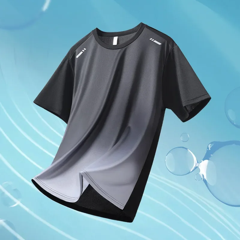 2026 New Men's Ice Silk Quick-Dry T-Shirt: Cool short-sleeved T-shirt for summer running, badminton and training - view 3