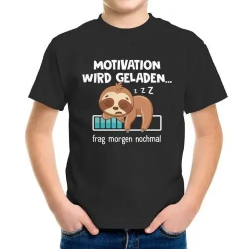 

Kinder T-Shirt Jungen Spruch lustig Anti Motivation wird geladen Fauttier