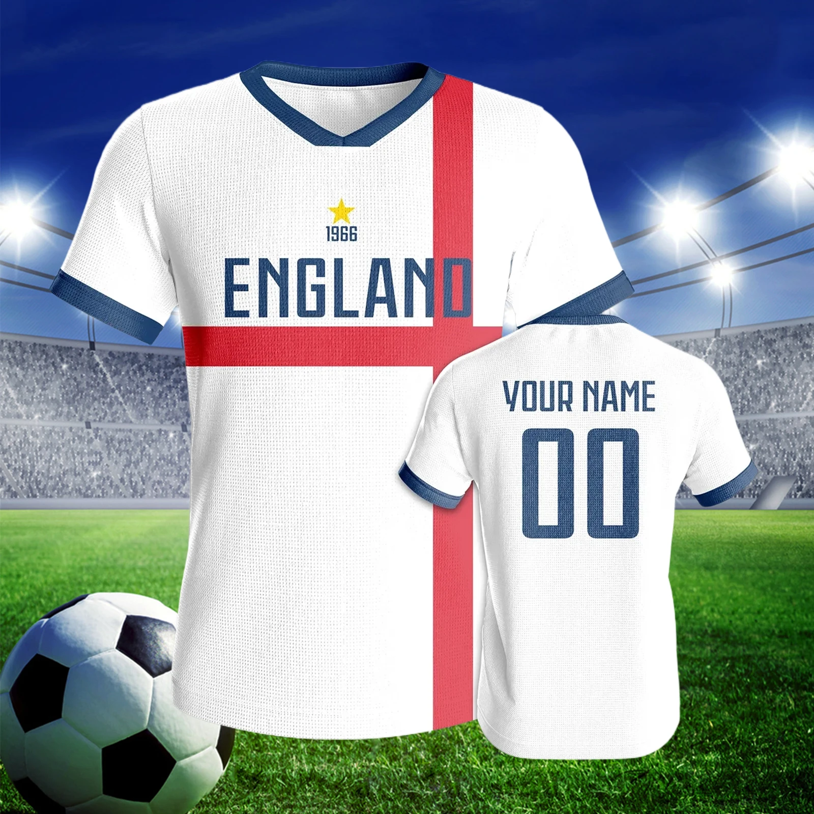 Custom England Soccer Jersey Breathable Team Training Football Shirt Personalized Name Number Outfits for Men Women Youth