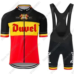 2021 Duvel Cycling Jersey Set Belgium Champion Bike Clothing Men Road Bicycle Suit Bib Shorts Wielerkleding Fietskleding Maillot