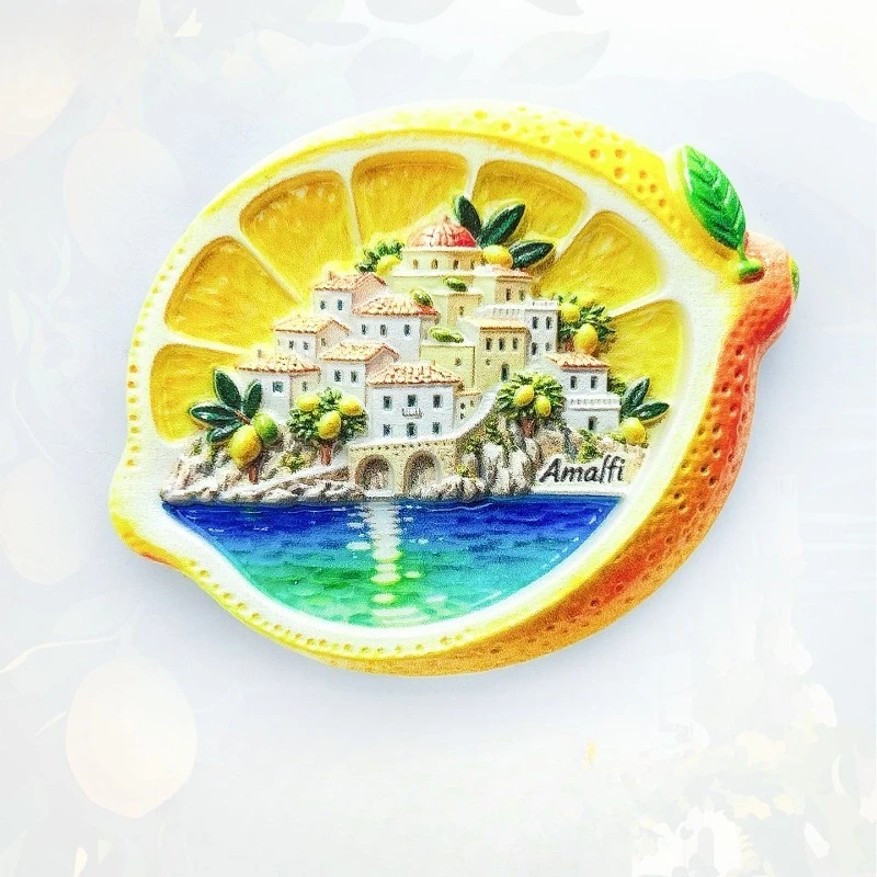 

Amalfi Coast Fridge Magnet - Picturesque 3D Coastal Village Souvenir Unique Italian Riviera Gift for Travel Mediterranean Decor