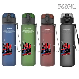Garrafa De Água De Plástico Portátil, Marvel Spiderman, Grande Capacidade, Desenhos Animados de Anime, Copo de Água Potável, Presentes Estudantis, 560ml 10 principais vendas garrafa de agua vingadores - №8