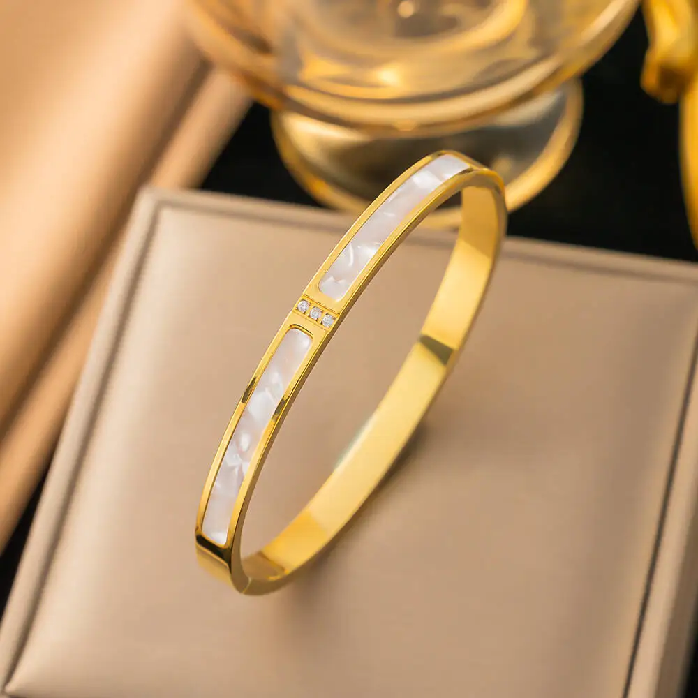 316L Titanium Steel Bangle For Women Multiple Styles Bangle Gold Silver Rose Gold Waterproof Stackable Fashion Jewelry
