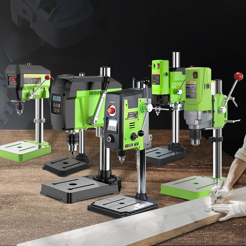 

ALLSOME Mini Bench Drill Bench Drilling Machine Variable Speed Drilling Chuck 1-16mm For DIY Wood Metal Electric Tools