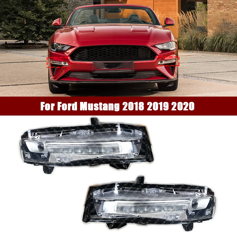 

US Version For Ford Mustang 2018 2019 2020 Car Front Fog lights DRL Fog Lamp Turn Signal Light headlights Car Accessories