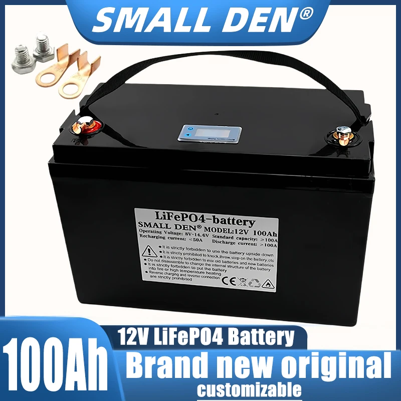 ใหม่เอี่ยม LiFePO4 100AH 12V Battery100AH เซลล์ลิเธียมเหล็กฟอสเฟตในตัว5000รอบสำหรับรถกอล์ฟแสงอาทิตย์ RV ค่าย AA