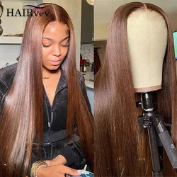 Brown 13x6 HD Lace Frontal Wig 13x4 Straight Human Hair Wigs For Women Chocolate Brown Lace Front Wig Human Hair Brown Wigs Sale