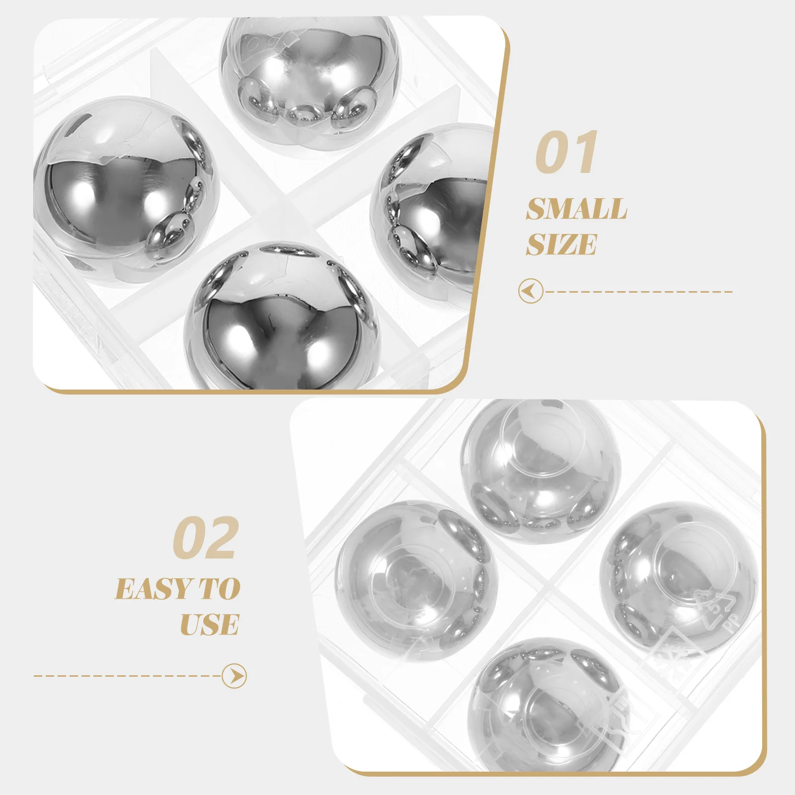 

5 pcs Round Ice Cubes Reusable Stainless Steel Whiskey Stones For Liqueur Wine Coffee Juice Chilling Tools