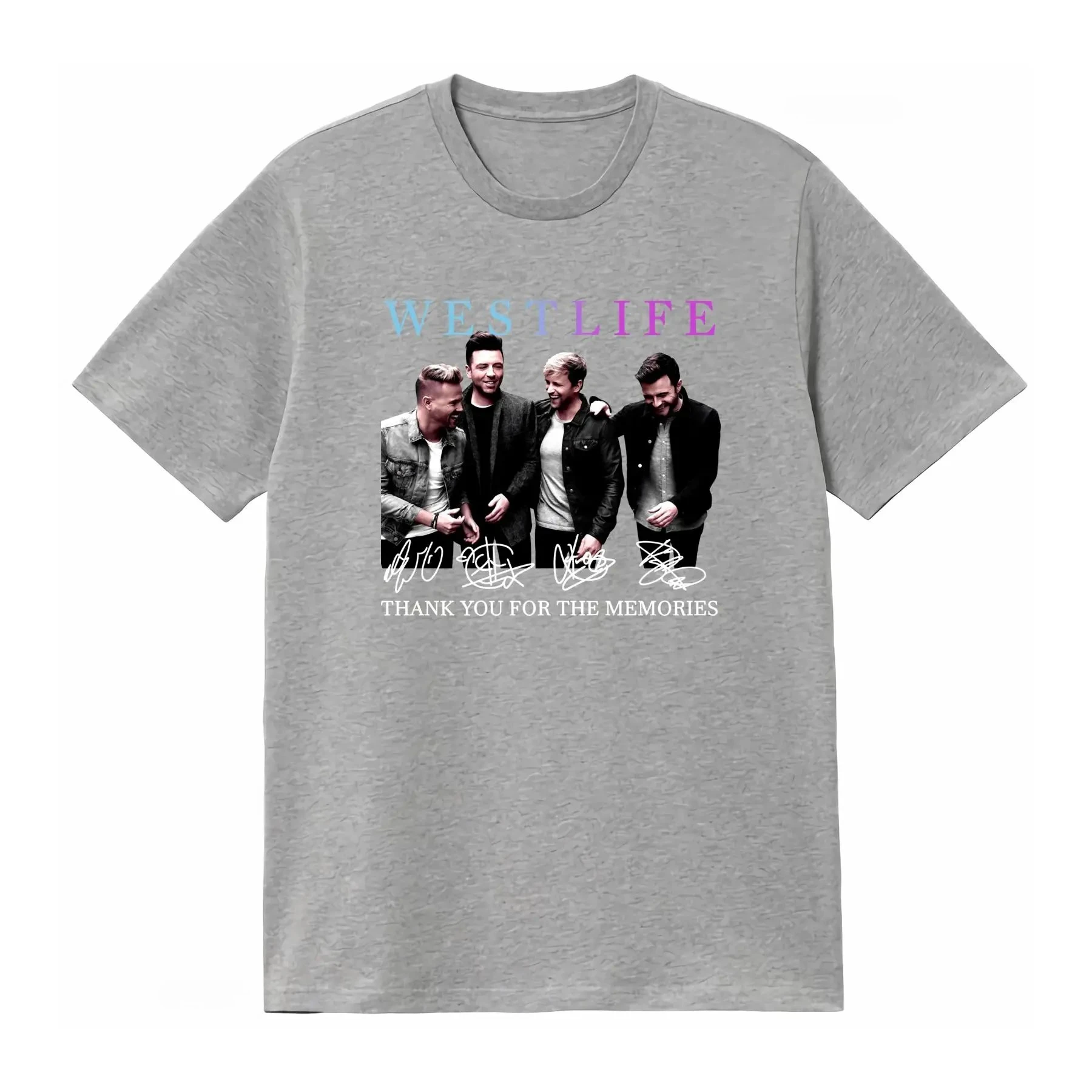 Westlife Band Members Signature Cotton Black T Shirt Thank You for The Memories Casual Fashion Men Women 2026 Summer T Shirt