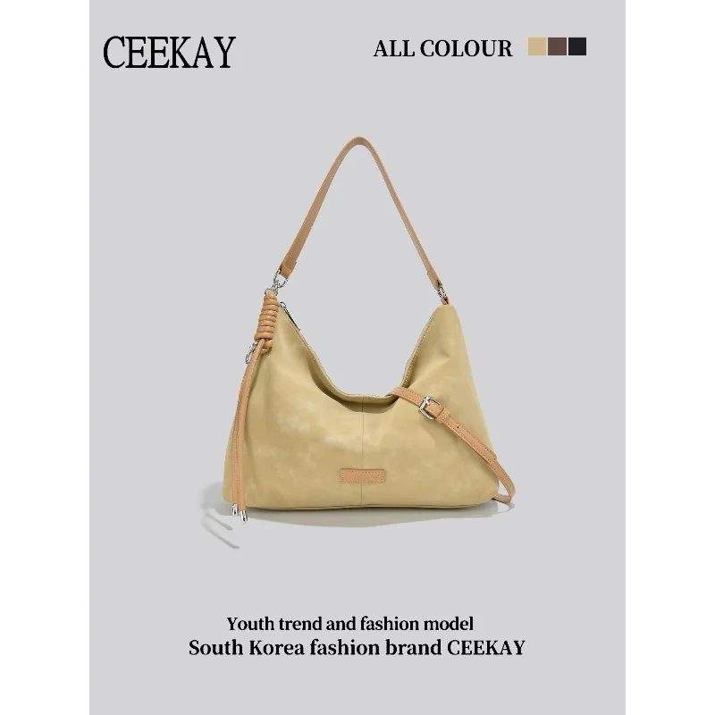 

Новая сумка-хобо CEEKAY 2026 года, винтажная сумка через плечо с витым ремнем и регулируемым ремнем через плечо, вместительная женская сумка