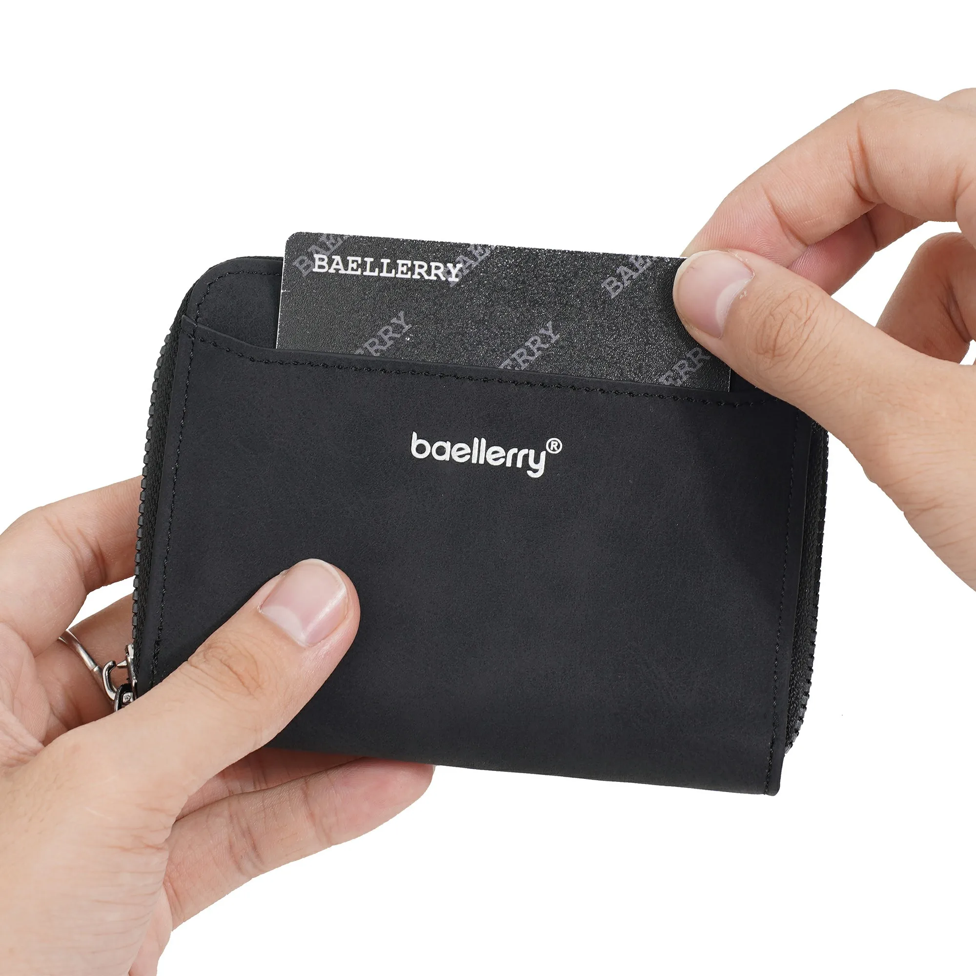 Portefeuille court à fermeture éclair pour homme, portefeuille vintage mat en PU, avec poche pour pièces de monnaie, plusieurs emplacements pour cartes + fenêtre pour carte d'identité, portefeuille portable de grande capacité pour voyage et extérieur, cadeau d'anniversaire pratique pour petit ami