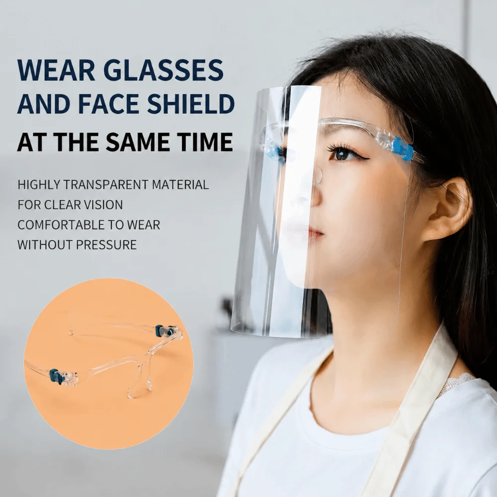 Anti-Fog Anti-smoke Anti-Oil Mask Splash Proof Full Face Cover Safety Face Shield Transparent Reusable Protective Film Cover