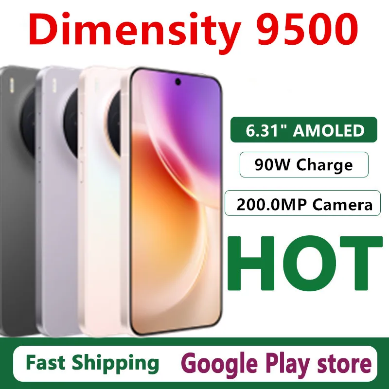 الأصلي Vivo X300 الهاتف المحمول الأبعاد 9500 أندرويد 16.0 OTA 6040mAh 200.0MP كاميرا IP69 مقاوم للماء 6.31 "AMOLED 90 واط تهمة