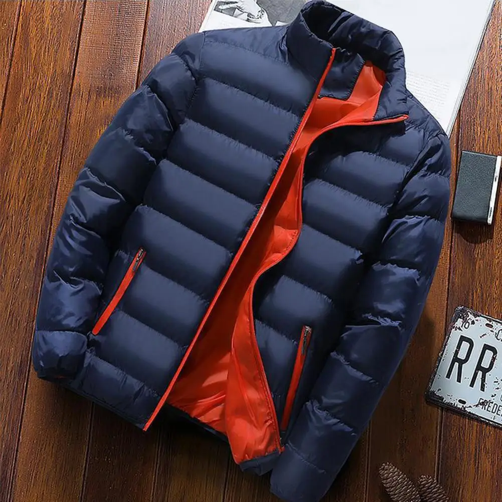 Winter New Thick Men Warm Parka Jackets Casual Men's Outwear Coats Solid Stand Collar Male Windbreak Cotton Padded Down Jacket