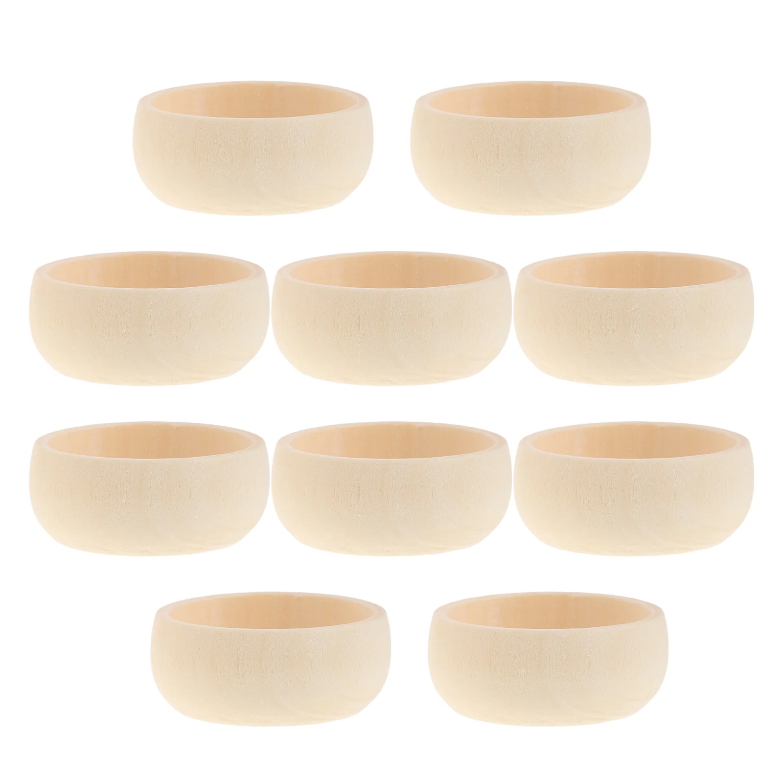 

10pcs Unfinished Wood Bowls 52Mm Small Round Craft Diy Blank For Painting Snack Fruit Bowl Decorative Home Classroom Art