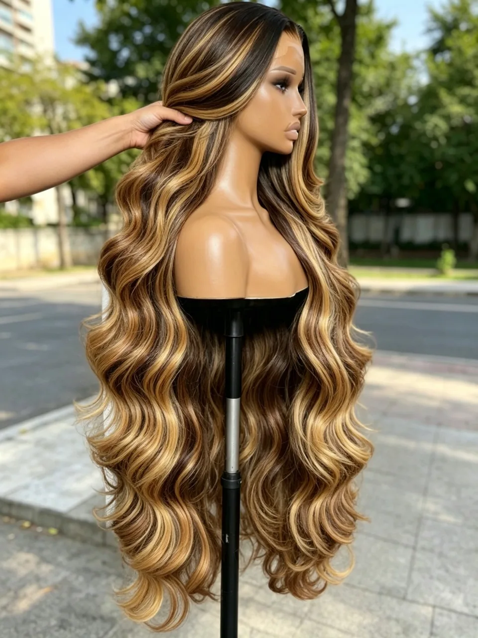 Smilegirl Highlight Ombre Body Wave 250 Density 13x4 Lace Front Wig Human Hair 13x6 Honey Blonde P4/27 Colored HD Lace Frontal Wigs