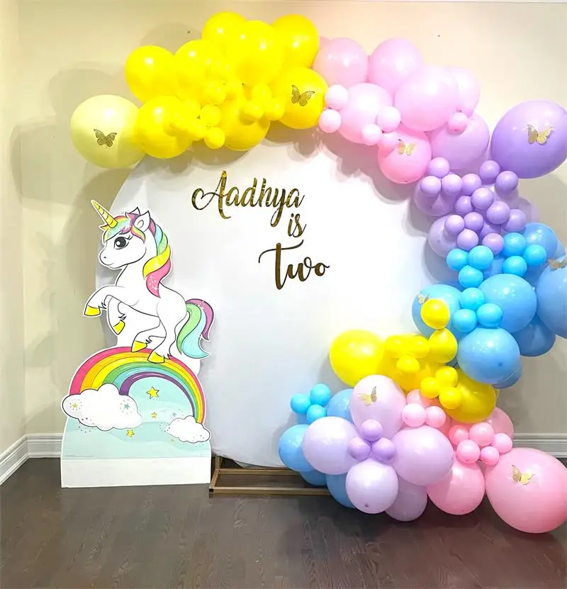 Gradienten Abstrakte Weiße Selbst Portrait Runde Elastizität Hintergrund Kreis Kind Baby Geburtstag Fotografie Hintergrund Angepasst