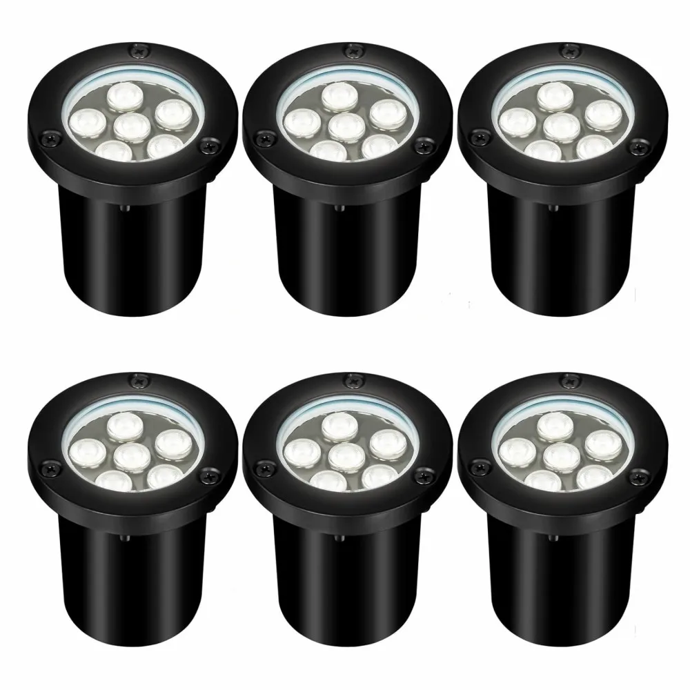 

LED Landscape Light 6W Outdoor Underground Light IP68 Waterproof Cool White Outdoor Recessed Spot Light Garden Deck Step Floor