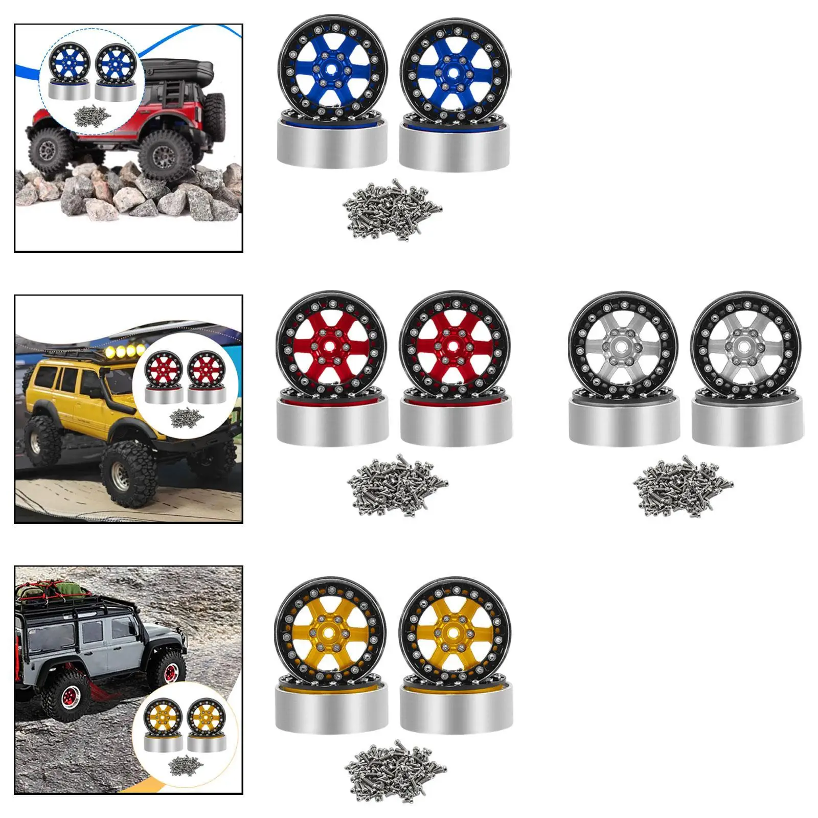 ล้อแม็กซ์รถบังคับวิทยุ 4x 1/18 1/24  ประสิทธิภาพสูง ทนทาน ใช้แทนอะไหล่ได้โดยตรง  อะไหล่รถบังคับวิทยุ  ทำจากอลูมิเนียมอัลลอย สำหรับ SCX24