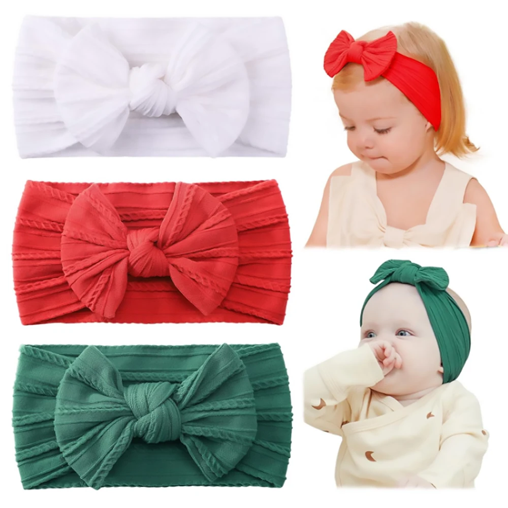 

Christmas Newborn Baby Headband Supersoft Elastic Bowknot Nylon Hairband Headwear Hair Accessories Festivals Baby Perfect Gift