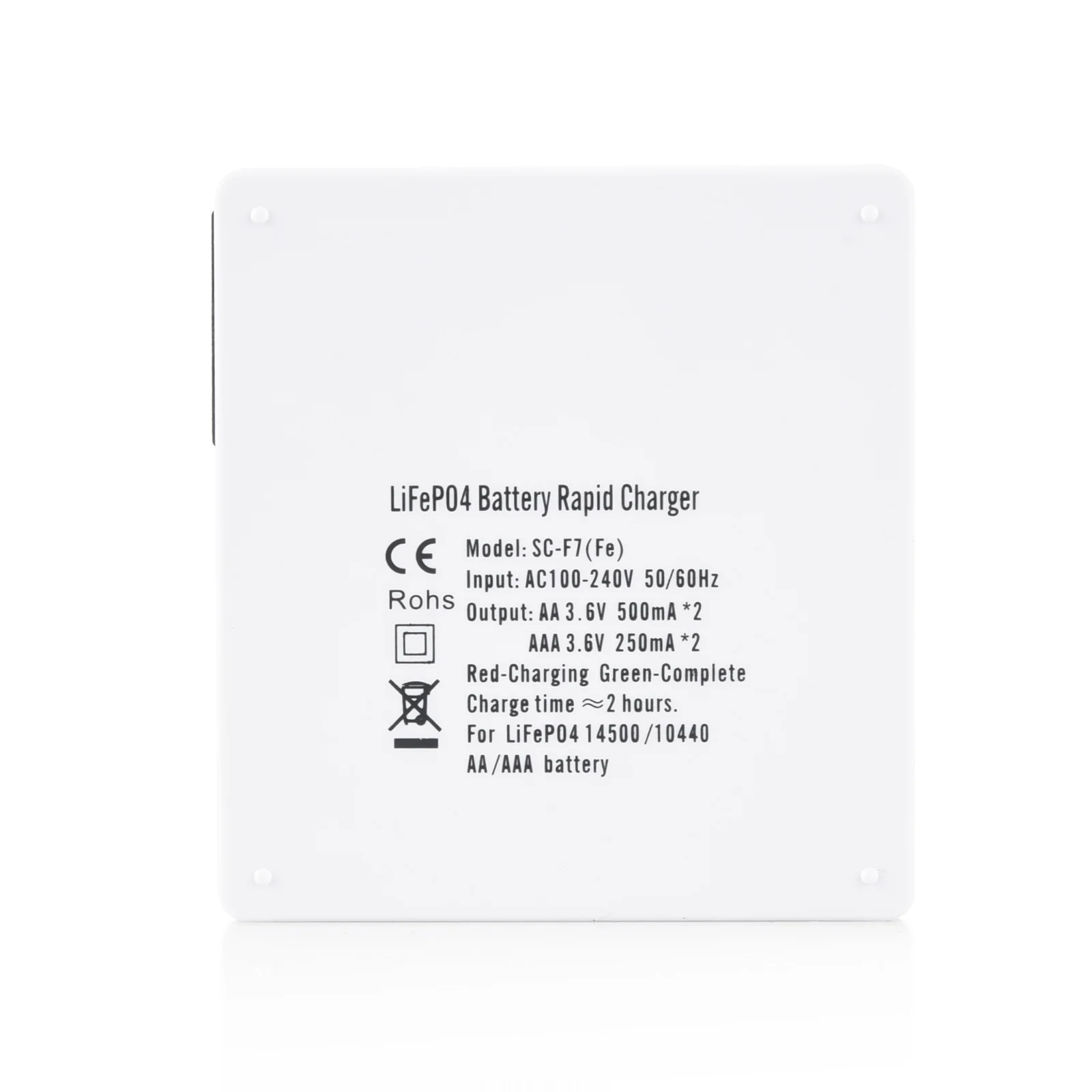 Soshine Li-FePO4 3.2V 14500 10440 Battery Charger Li-FePO4 AA AAA Smart Charger F7 2 Slot Batteries Charger with US EU Cable