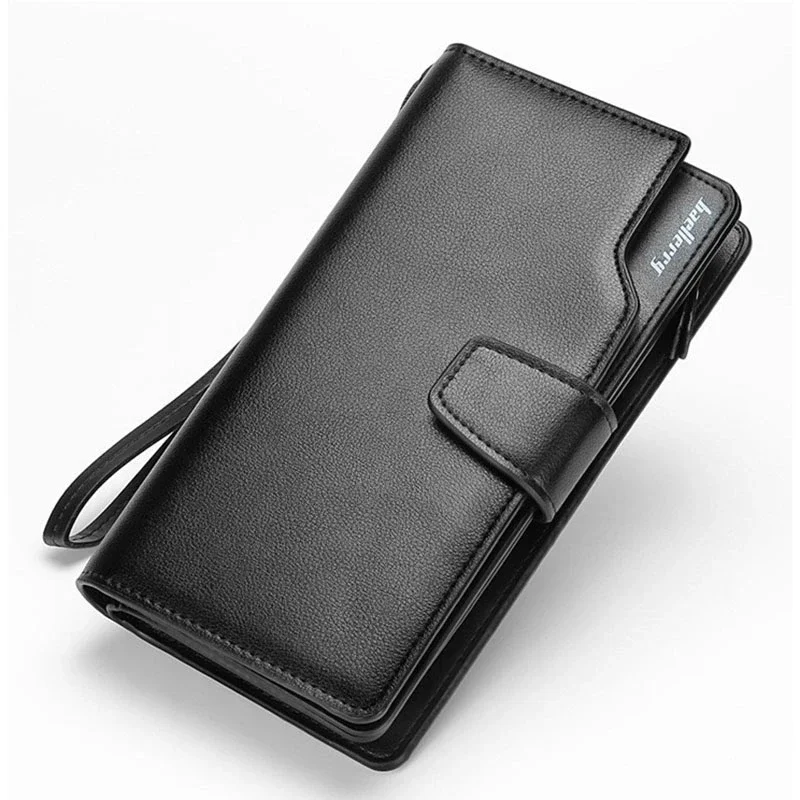 

Business Long Men's Clutch bag Wallets Black Brown High quality Synthetic Leather Wallet Male Clutch bags Card Holder Purse 2024