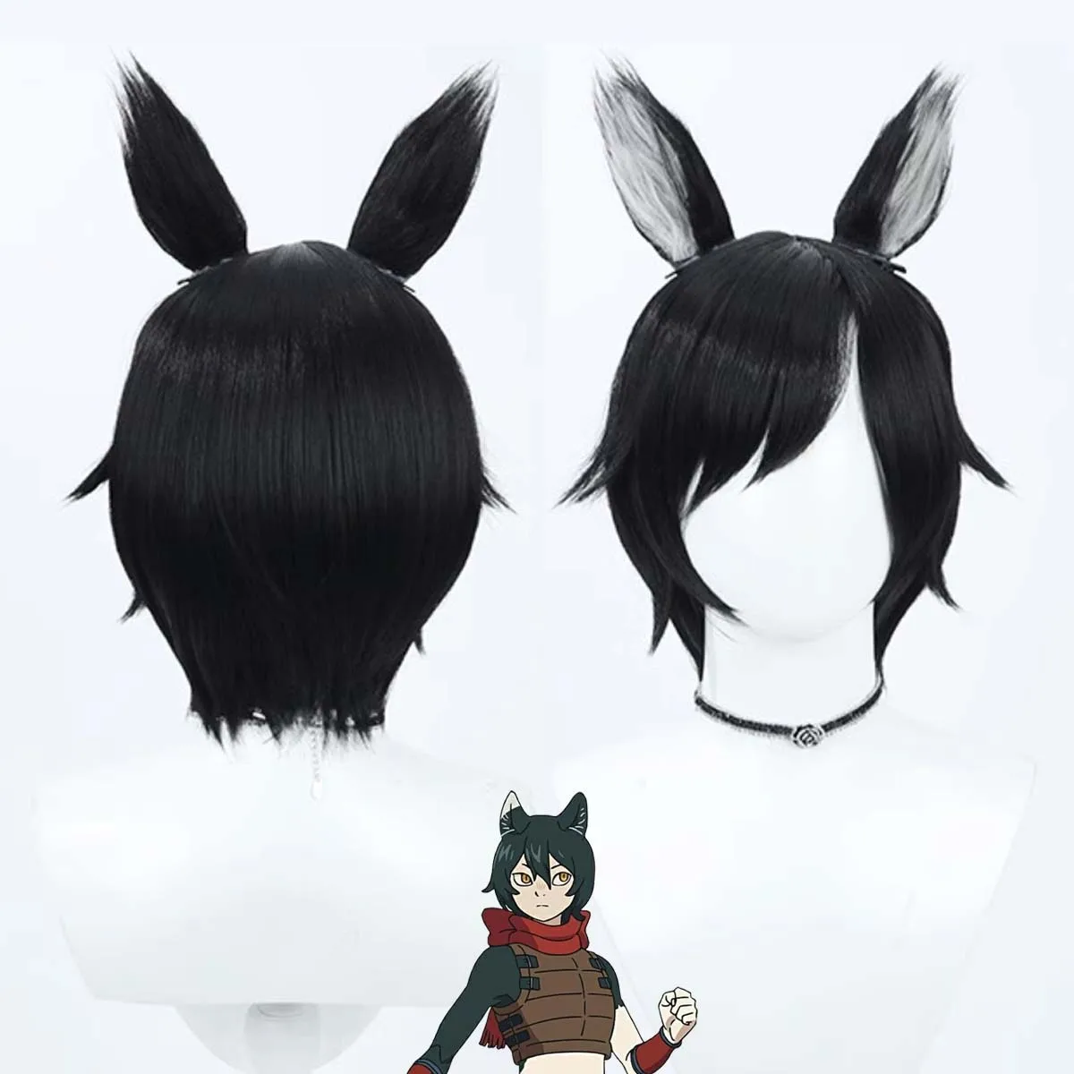 Adult Men Halloween Party Props Delicious in Dungeon Izutsumi Cosplay Wig With Ear