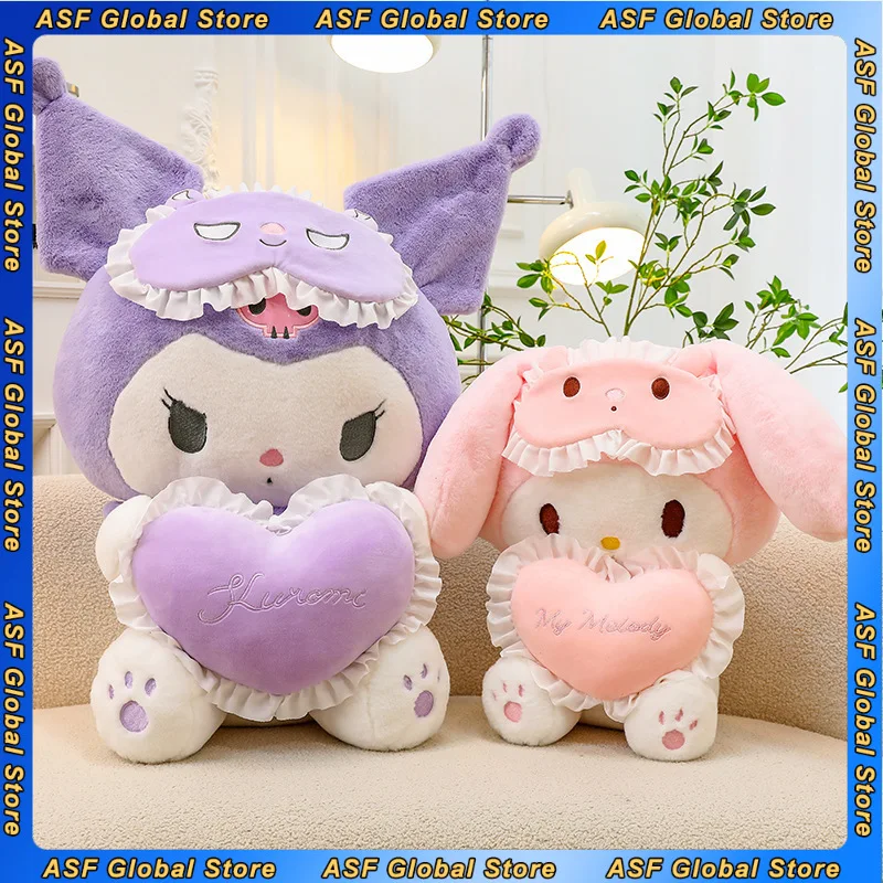 

25cm New My Melody Anime Figure Kuromi Peripheral Cute Soft Model Plush Doll Room Decoration Ornaments Kids Birthday Gifts Toys