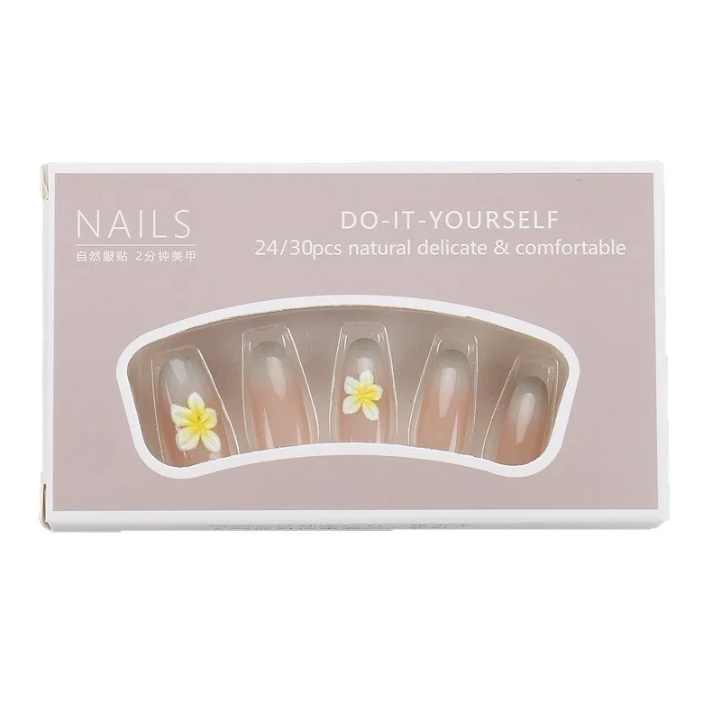 

Fresh and gradual change, wearing nail pads, spring and summer temperament whitening, wearing egg flower handmade nail pads