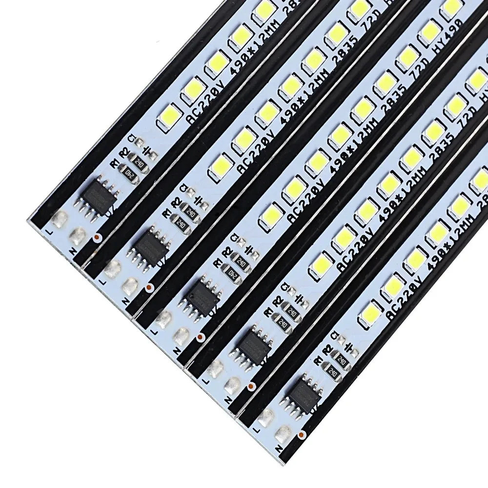 Imagem -02 - Barra de Luz Led Rígida Branco Quente Alto Brilho Smd 2835 ca 220v 50cm 10 Pcs