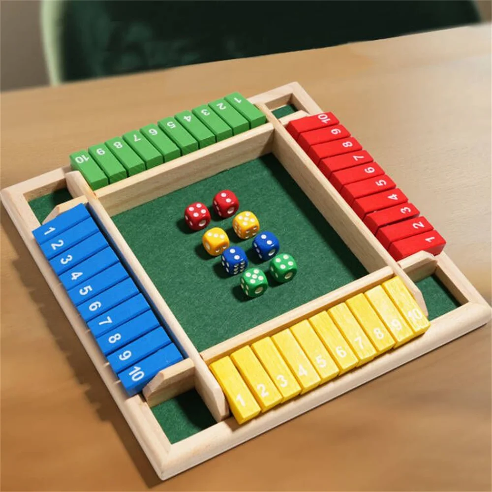 

Игра в кости Shut The Box, деревянные щитки и кубики, 4 игрока, паб, бар, аксессуары для семейных развлечений для детей и взрослых