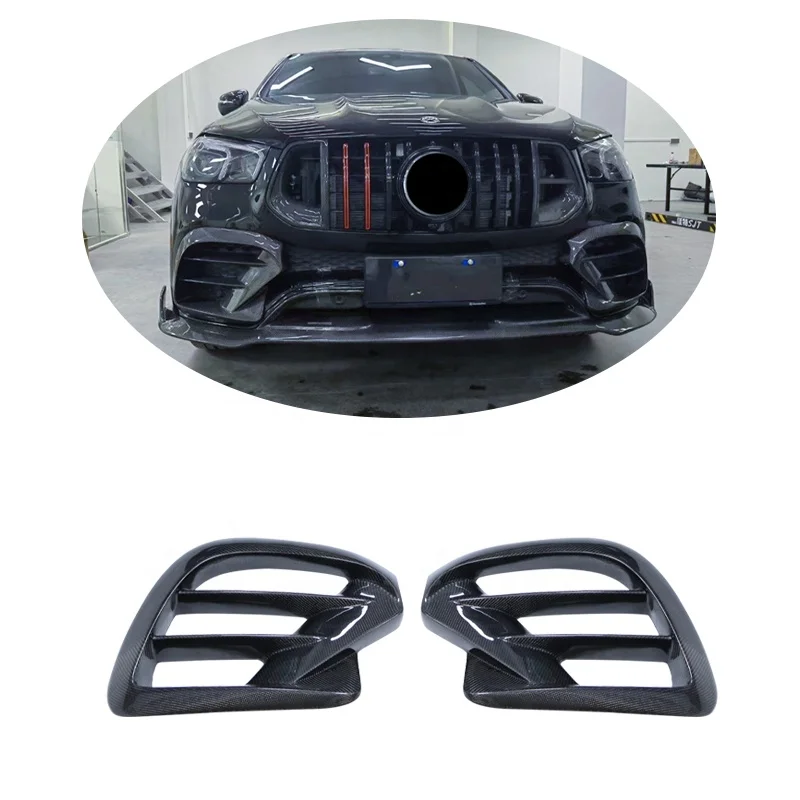 Carbon Fiber Front Bumper Fog Lamp Cover Trims  B Style For Mercedes Benz GLE CLASS GLE350 gle450 GLE63 Front Lip